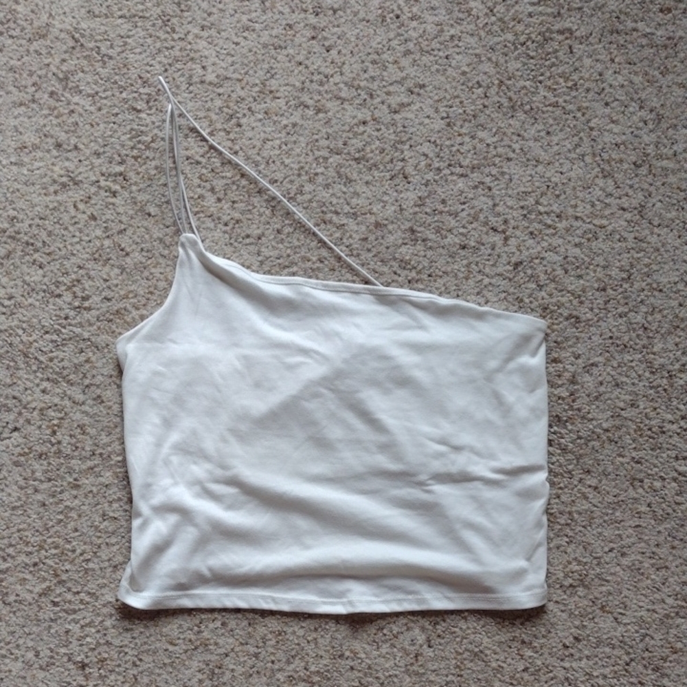 White One-Shoulder Women's Top
